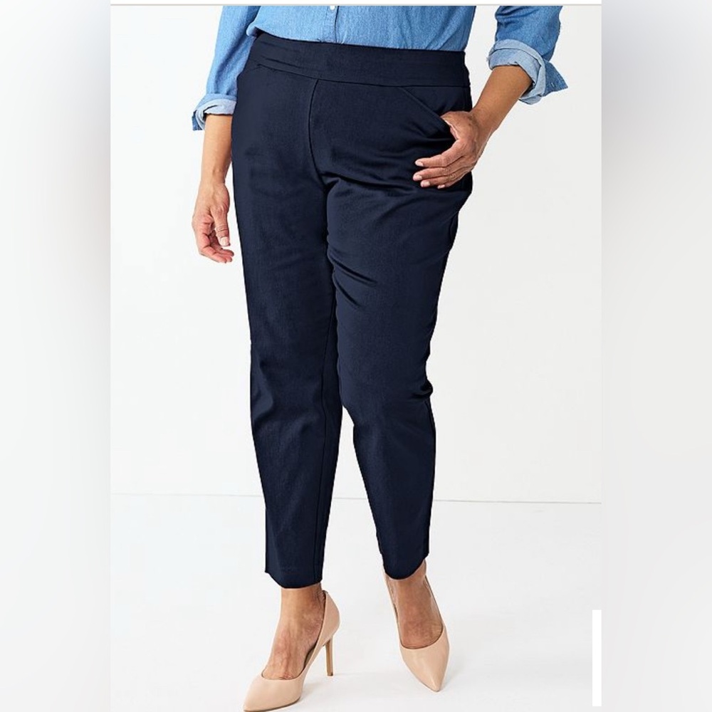 💙Croft & Barrow Navy Blue Checkered Pants